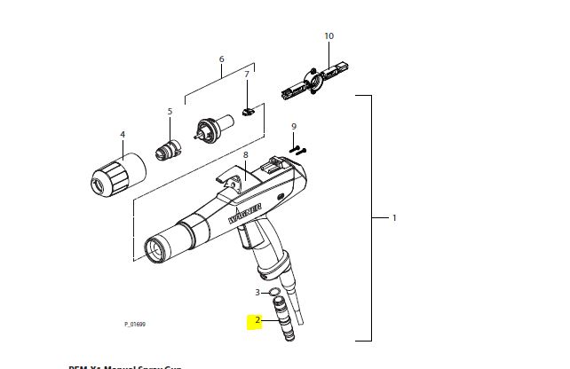 Wagner PEM-X1 Powder Gun Hose Connector - Image 3